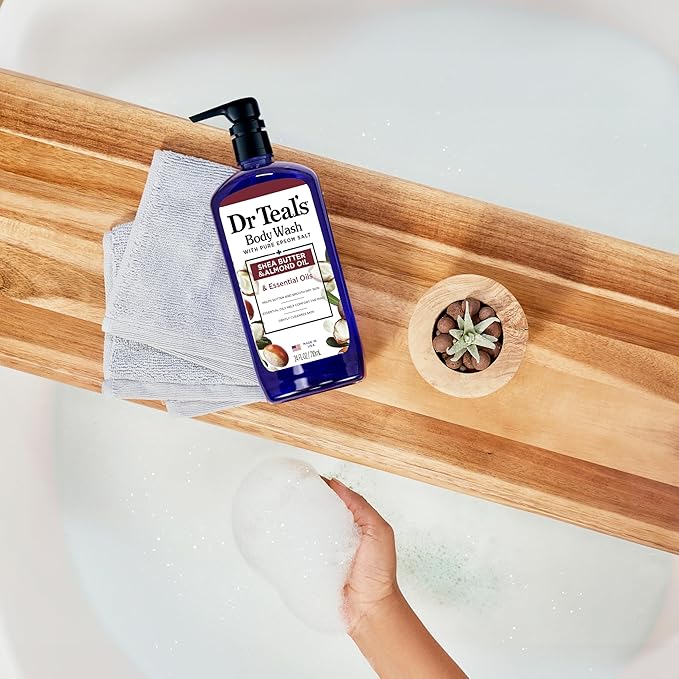 Dr Teal's Body Wash with Pure Epsom Salt with Shea Butter &amp Almond Oil 24 fl oz (Pack of 4)