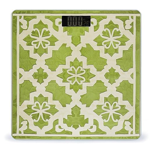 Digital Bathroom Scale for Body Weight Scale with Bright LCD Display High Accuracy Step-On Technology Auto On/Off Lime Green and White Digital Scales 400 Lbs /180kg