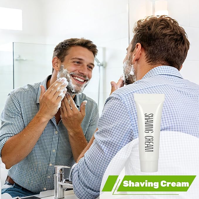 Eco-Friendly Wheat Straw Disposable Shave Kit - 50 Pcs Wheat Straw Razors and Shaving Cream(10g) Bulk Individually Sealed for Hotel Airbnb Camping Travel Homeless Shelters and Charities