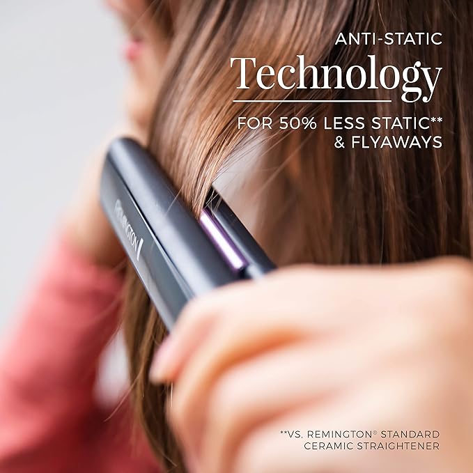 Remington Amazing Hair Bundle: Anti Static Ceramic Hair Straightener &amp Digital 1-1 ½ Inch Ceramic Curling Wand
