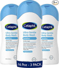 Cetaphil Ultra Gentle Body Wash For Dry to Normal Sensitive Skin 16.9oz Pack of 3 Aloe Vera Vitamin B5 Hypoallergenic Paraben Free Fragrance Free Dermatologist Tested