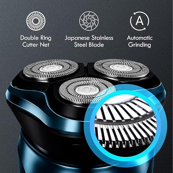 JYYBN Mens Electric Razor for Men Rotary Electric Face Wet/Dry Shavers Rechargeable Shaving Men's Cordless Razors with Pop-up Sideburn Trimmer