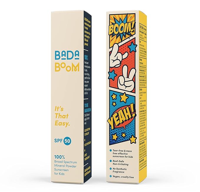 Bada Boom Mineral Translucent Sunscreen Powder Brush on SPF 50 for Kids and Sensitive Skin