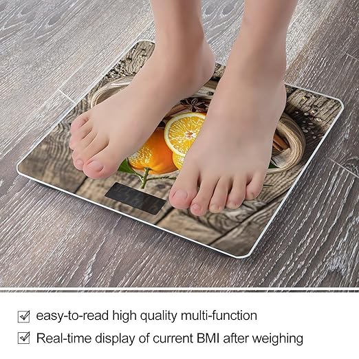Oranges and Spices Scale for Body Weight Digital Bathroom Scale Toughened Glass High Precision Scales for Body Weight with Large LCD Backlight Display Weight Scales
