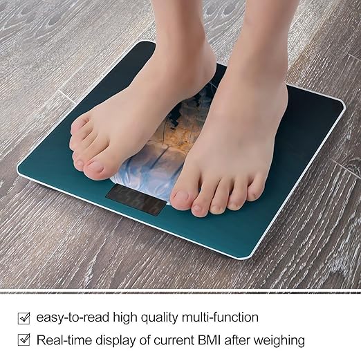 3D Jellyfish Weight Scale Large Bathroom Scales Digital Weight with Bright LED Display Non Slip Automatic Weighing Scale Fashion Weighing Machine for Body