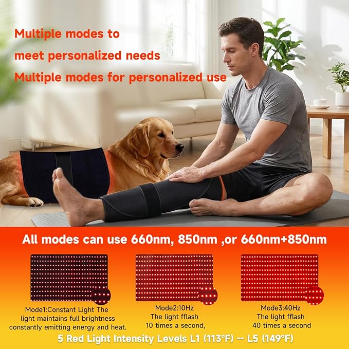 Red Light Therapy for Body660&amp850nm Light Therapy for Back Waist Shoulder Knee（60） (z-39.4'' x 23.6'')