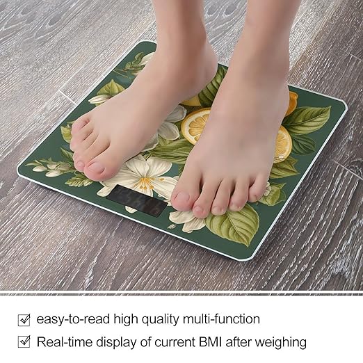 Spring Clip Art Scale for Body Weight Accurate Digital Bathroom Scale Toughened Glass High Precision Scales Smart Weight Scales with Large LCD Backlight Display Weighing Machine