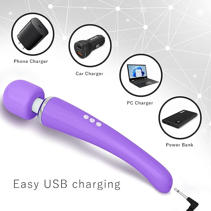 Therapeutic Cordless Massager - Powerful Massage Tool Handheld 8 Speeds 20 Patterns - Rechargeable Hand Massagers for Sore Muscles - Hand Held Massage Tool for Neck &amp Back