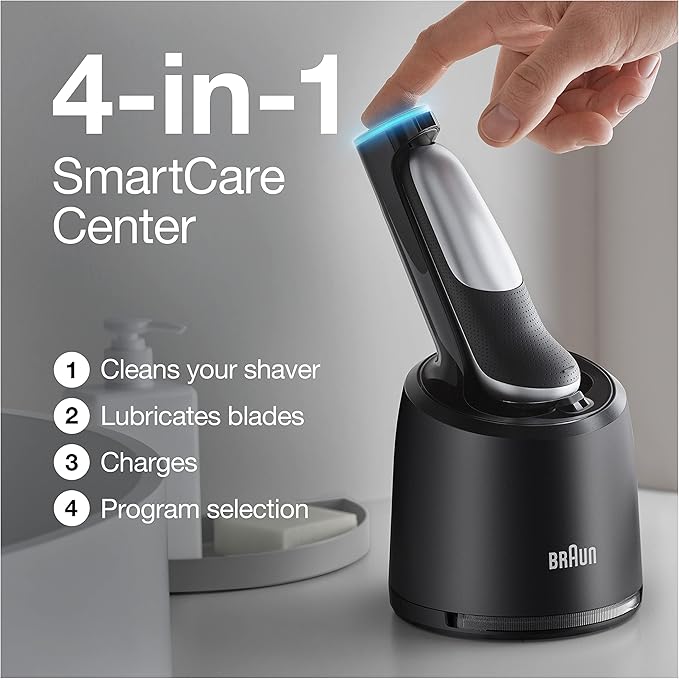 Braun Series 7 7071cc Flex Electric Razor for Men with SmartCare Center Precision Trimmer Wet &amp Dry Rechargeable Cordless Foil Shaver Silver