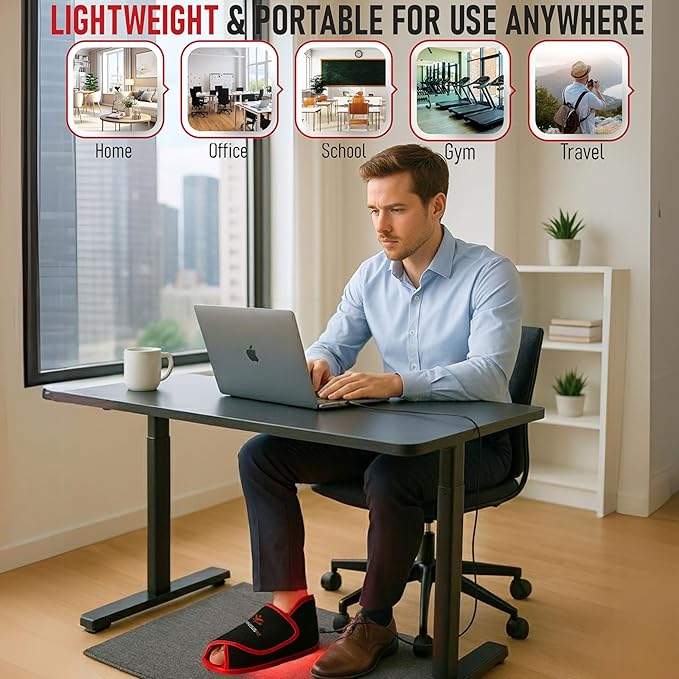 Red Light Therapy Foot Wrap for Pain &amp Muscle Recovery – Infrared Light Therapy Device for Feet &amp Ankles – Supports Circulation Swelling Relief &amp Relaxation