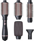 Wavytalk Hair Dryer Brush Set Air Sculpt 4-in-1 Hot Air Brush Set | Blowout Brush Styler for Salon Blowouts Volumizing and Straightening Sleek Frizz-Free for Every Hair Type Black