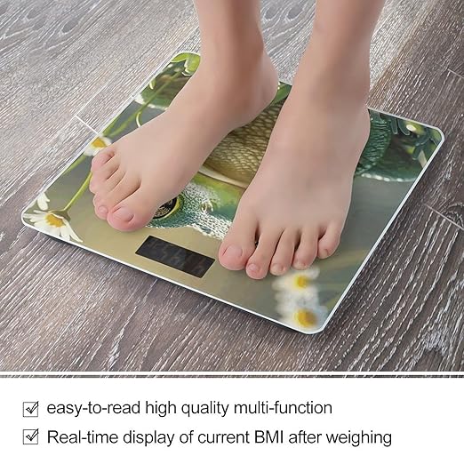 Digital Bathroom Scale for Body Weight Scale with Bright LCD Display High Accuracy Step-On Technology Auto On/Off Cute Frog Digital Scales 400 Lbs /180kg