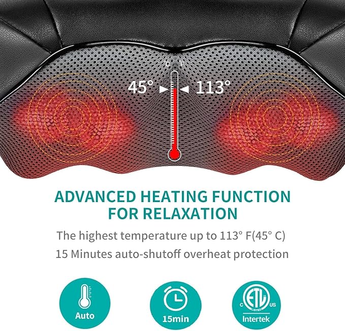 Nekteck Shiatsu Neck and Back Massager with Heat Smart Foot and Calf Massager APP Control White