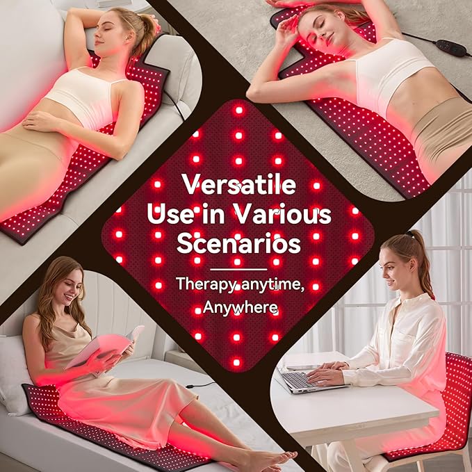 Extra Large Red Light Therapy Mat High-Density LEDs Full Body Red Light Therapy 660nm &amp 850nm Dual Wavelengths Foldable Red Light Therapy Blanket with Timer 47.5 x 20