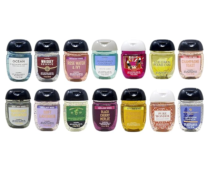 Bath &amp Body Works 15 Assorted Mini Hand Gels with a Himalayan Salts Springs Sample Soap