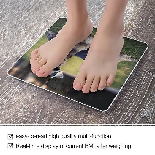 Adult Schnauzer Dogs Weight Scale Digital Electronic Scales Bathroom Scale Larg LCD Backlight Display High Precision MeasurementsTempered Glass