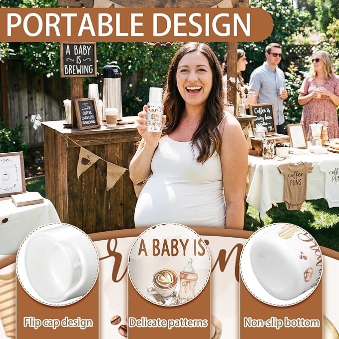 24 Pcs A Baby Is Brewing Baby Shower Decorations Travel Size Mini Sunscreen Bulk SPF 30+ Coffee Theme Party Favor Small Sunscreen for Guests Gender Reveal Souvenirs Prizes 1 Fl. oz