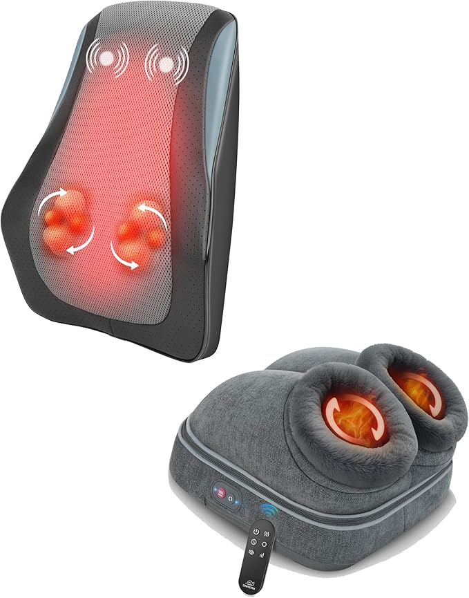 Snailax Shiatsu Foot Massager with Heat Back Massager for Back Pain Deep Tissue