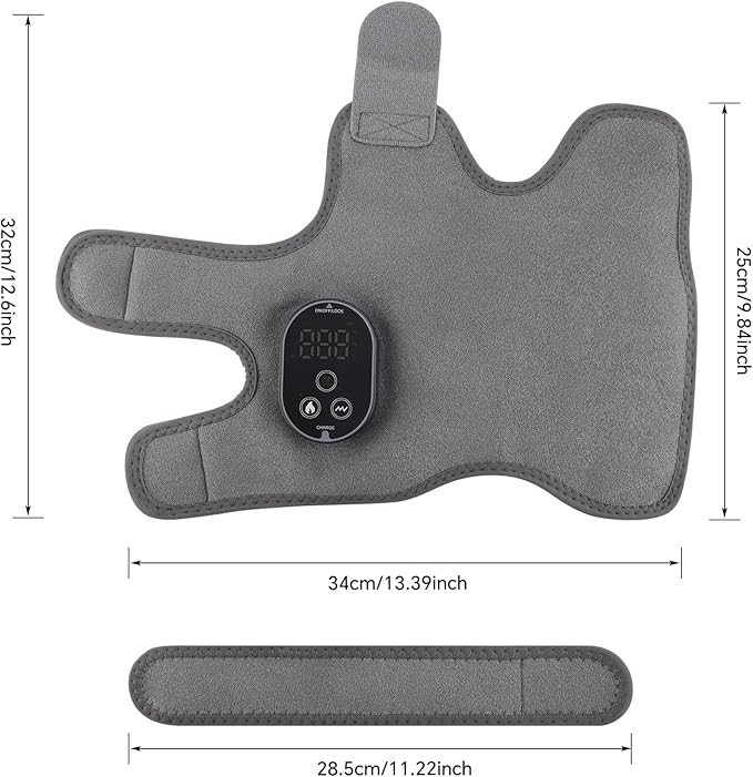2PCS Cordless Foot Massager for Neuropathy Foot and Ankle Massager for Pain Relief 3000mAh Rechargeable Ankle Heating Pad with Massage for Circulation Gray