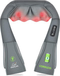 Snailax Cordless Neck Massager Shiatsu Back Shoulder Massager with Heat Portable Rechargeable Massagers for Neck and Back Pain Relief Electric Massager Pillow Gift for WomenMen(Grey)