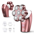 Electric Razors for Women Legs: 5-in-1 Rechargeable Body Shaver 7D Wet &amp Dry Body Trimmer IPX7 Waterproof Lady Hair Remover for Face Underarms Pubic Light Pink
