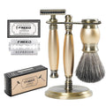 FREED Luxury Shaving Set for Men - Double Edge Safety Razor with alloy handle include 120 count Japanese 6cr13 Stainless Steel blade It's the best gift for men fathersor birthdays