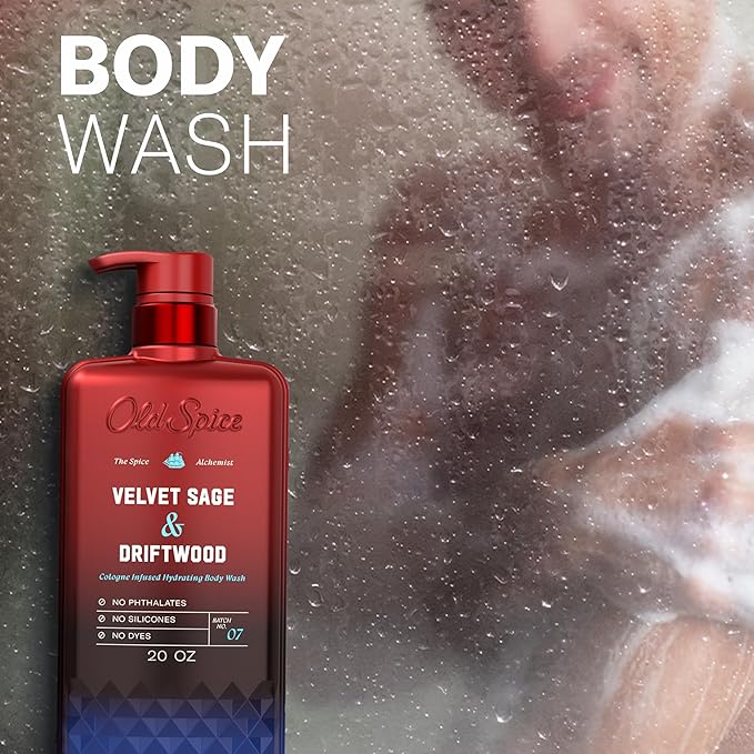 Old Spice The Spice Alchemist Collection Body Wash + Aluminum Free Deodorant Bundle for Men Velvet Sage + Drift Wood Scent 24/7 Cologne Infused Scent No Trade Off Formula 20 oz &amp 3 oz (Pack of
