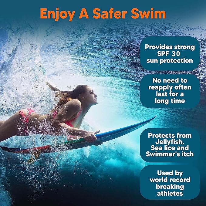 Safe Sea Zinc Oxide Sunscreen SPF30 | Clear Mineral Face And Body Reef Safe Sunscreen Without White Cast | Anti-Jellyfish Sting Protective Lotion | 3.4Oz (100ml) (2 Pack)
