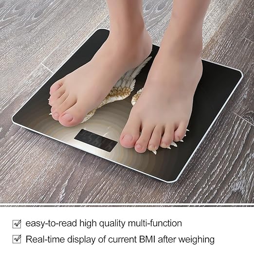 Angel Wing Scale for Body Weight Accurate Digital Bathroom Scale Toughened Glass High Precision Scales Smart Weight Scales with Large LCD Backlight Display Weighing Machine