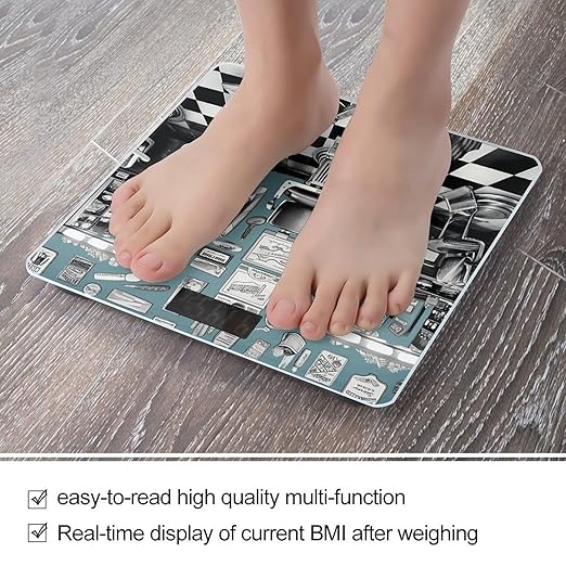 Barber Shop Scale for Body Weight Safe Rounded Corners Tempered Glass Digital Bathroom Scale LED Display 400lb Capacity Weight Scales with High Precision Sensors