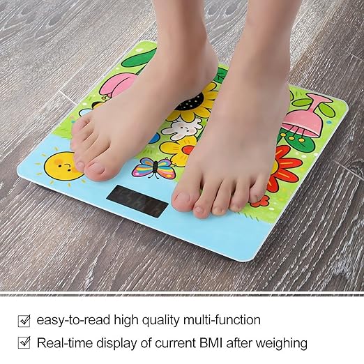 Little Sweetness and Fun in The Flower Field Smart Scale for Body Weight Digital Bathroom Scale Toughened Glass Weight Scale with Large LCD Backlight Display High Precision Scales Weighing Machine
