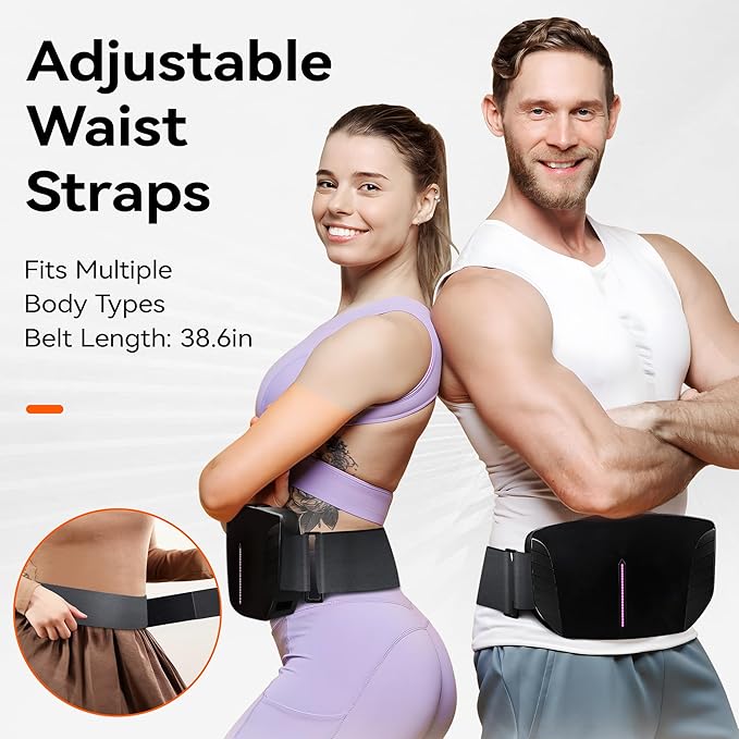 Dual Kneading Disc Abdominal Massager with Heat - Stomach Massager for Digestion Belly Cellulite Machine for Flattening Belly &amp Muscle Relief Relieves Discomfort Caused by Period Cramps Gas (bl