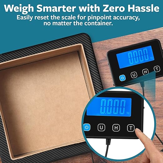 Smart Weigh Digital Postal Shipping Scale 220 lb Capacity 0.1 oz Readability Hold &amp Tare Function Includes Batteries &amp USB-C Large LCD Display