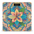 Flowers and Hawaiian Tribal Patterns Scale for Body Weight Smart Scales Digital Bathroom Scale High Precision Weighing Scales with Large Display Weighing Machine for People