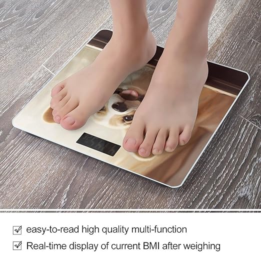 Cute Corgi Weight Scale for Body Weight Digital Bathroom Scale High Capacity Accurate Digital Weighing Scales and Easy-to-Read on Backlit LCD Display Scales