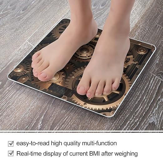 Steampunk Mechanical Gears Smart Scale for Body Weight Accurate Bathroom Scale with LED Display Digital Weight Scales Weighing Machine High Precision Scales for Bath Home