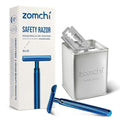 Precise Blue Metal Razor with Silver Blade Disposal Box