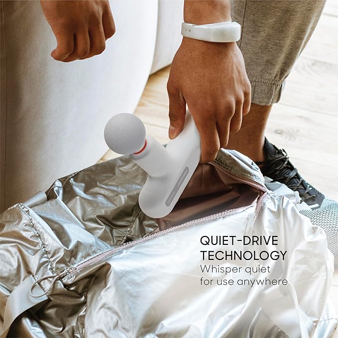 Sharper Image Powerboost Move Aero [New 2026 Version] Mini Deep Tissue Percussion Massage Gun| Muscle Recovery &amp Pain Relief Massage Tool| Full Body Back &amp Shoulder Massager| Travel Gift for M