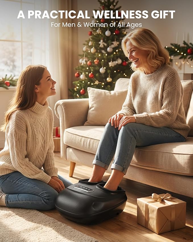 CILI Foot Massager with Heat Shiatsu Foot Massager for Pain Relief &amp Plantar Fasciitis Electric Heated Feet Massager with Kneading Compression &amp Vibration Washable Sleeve FSA Eligible HSA