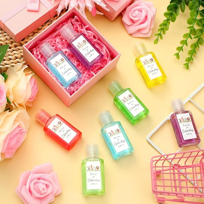 Gejoy 48 Pcs Jungle Animal Mini Hand Sanitizer Bulk Baby Shower Favors for Guest Hand Sanitizer Party Favors 1fl oz Travel Size Thank You Hand Soap Gift for Personalized Baby Shower Party Supplies