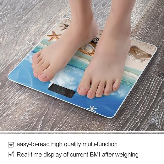 Sea Turtle Starfish Smart Scale for Body Weight Accurate Bathroom Scale with LED Display Digital Weight Scales Weighing Machine High Precision Scales for Bath Home