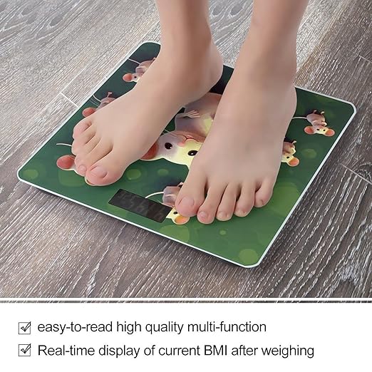Cute Mouse Bathroom Scale Ultra-Bright Liquid Crystal Screen Weight Scale Accurate Bathroom Body Scales for Body Weight Bathroom Pet Home Bedroom Gift-Giving