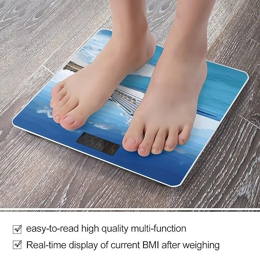 Seaside Cruise Ship Bathroom ScaleHighly Accurate Digital Weighing Machine for People Bright LED Display Weight Scale for The Aldult Home Use