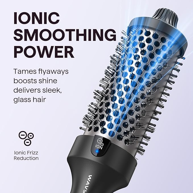 Wavytalk Thermal Brush Blowout Boost Grande 1.77 Inch Heated Round Brush for Long Hair Tourmaline Ceramic Negative Ion Technology Reduce Hair Damage Dual Voltage Black