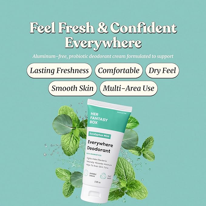 Her Fantasy Box | Everywhere Deodorant | with Probiotics (Mint)- 3 Pack
