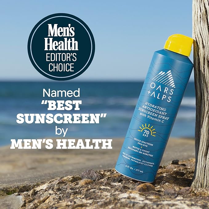 Oars + Alps SPF 70 Face &amp Body Broad Spectrum Sunscreen Spray | Fast-Absorbing Lightweight Non-Greasy Hawaii Reef Act 104 Compliant Water-Resistant Octinoxate + Oxybenzone Free 6 Oz 2 Pack