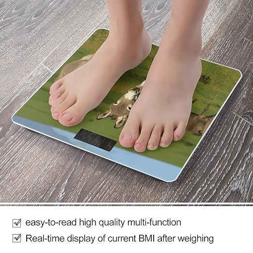 Donkey on Green Meadow Bathroom ScaleHighly Accurate Digital Weighing Machine for People Bright LED Display Weight Scale for The Aldult Home Use