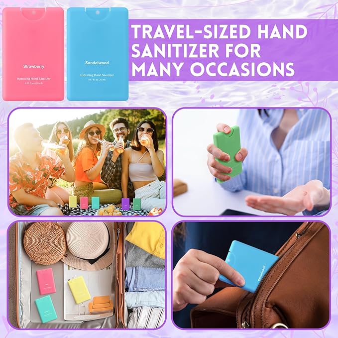 Frienda 48 Pcs Hydrating Hand Sanitizer Spray Bulk Easter Basket Stuffer Travel Size Power Mist Portable Hand Sanitizer Spray Appreciation Gift for Women Men Teacher Staff Friend Birthday Party Favor
