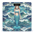 Blue Waves Squama Mermaid Scale Bathroom Scale for Body Weight with High Precision Large LCD Backlight Display Digital Weighing Scale with BMI Capacity Up to 180kg