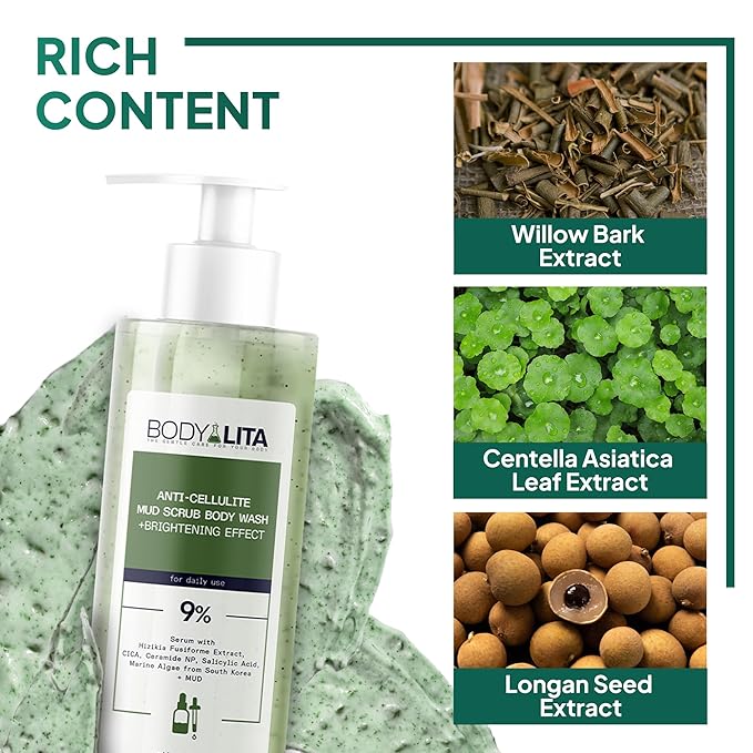 Anti Cellulite Mud Scrub Body Wash Gentle Exfoliating Improves Skin Texture Provides a Smoother Look 5.07 Fl Oz (1)